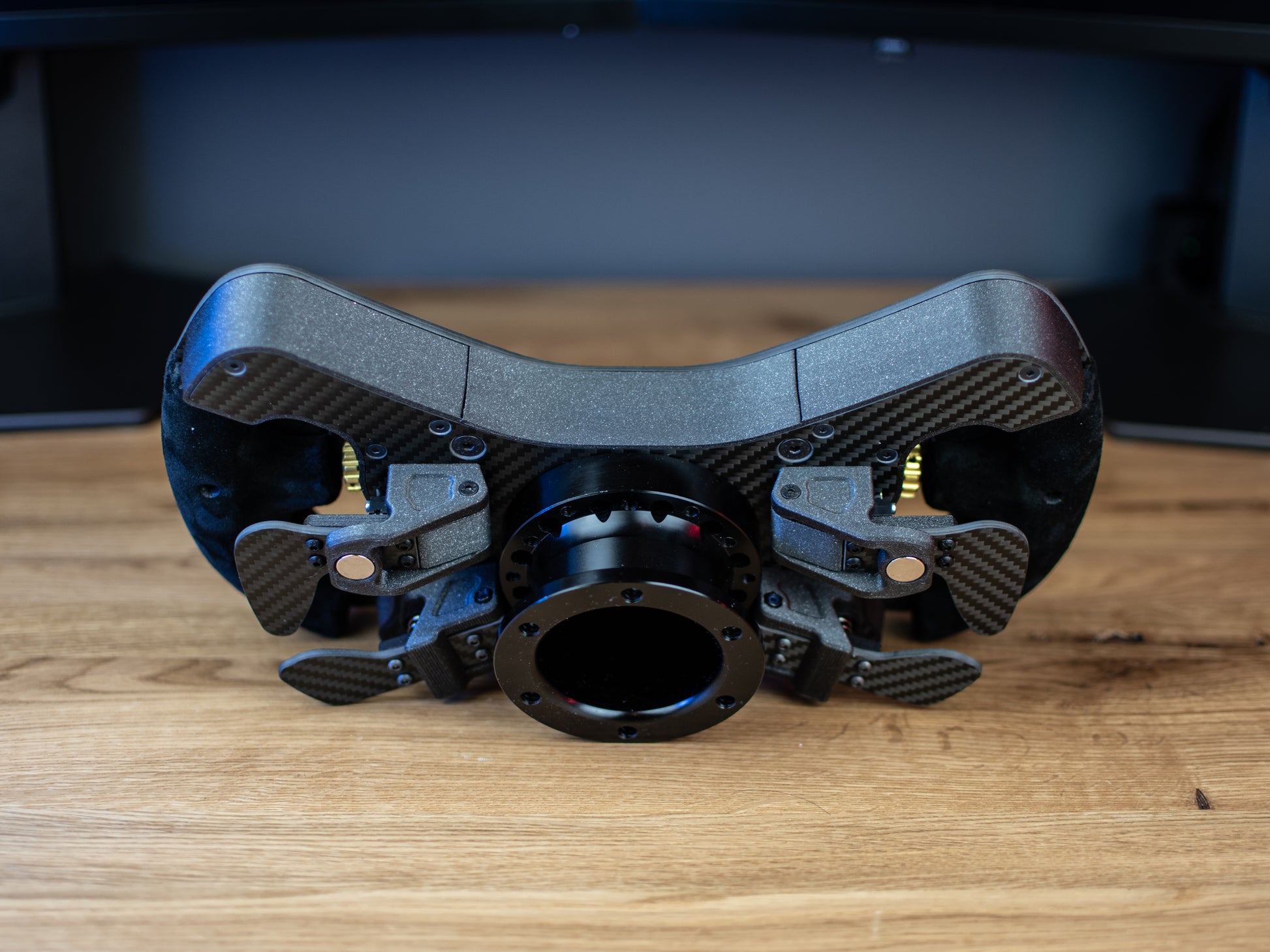 FGT DIY sim racing steering wheel with dual clutch