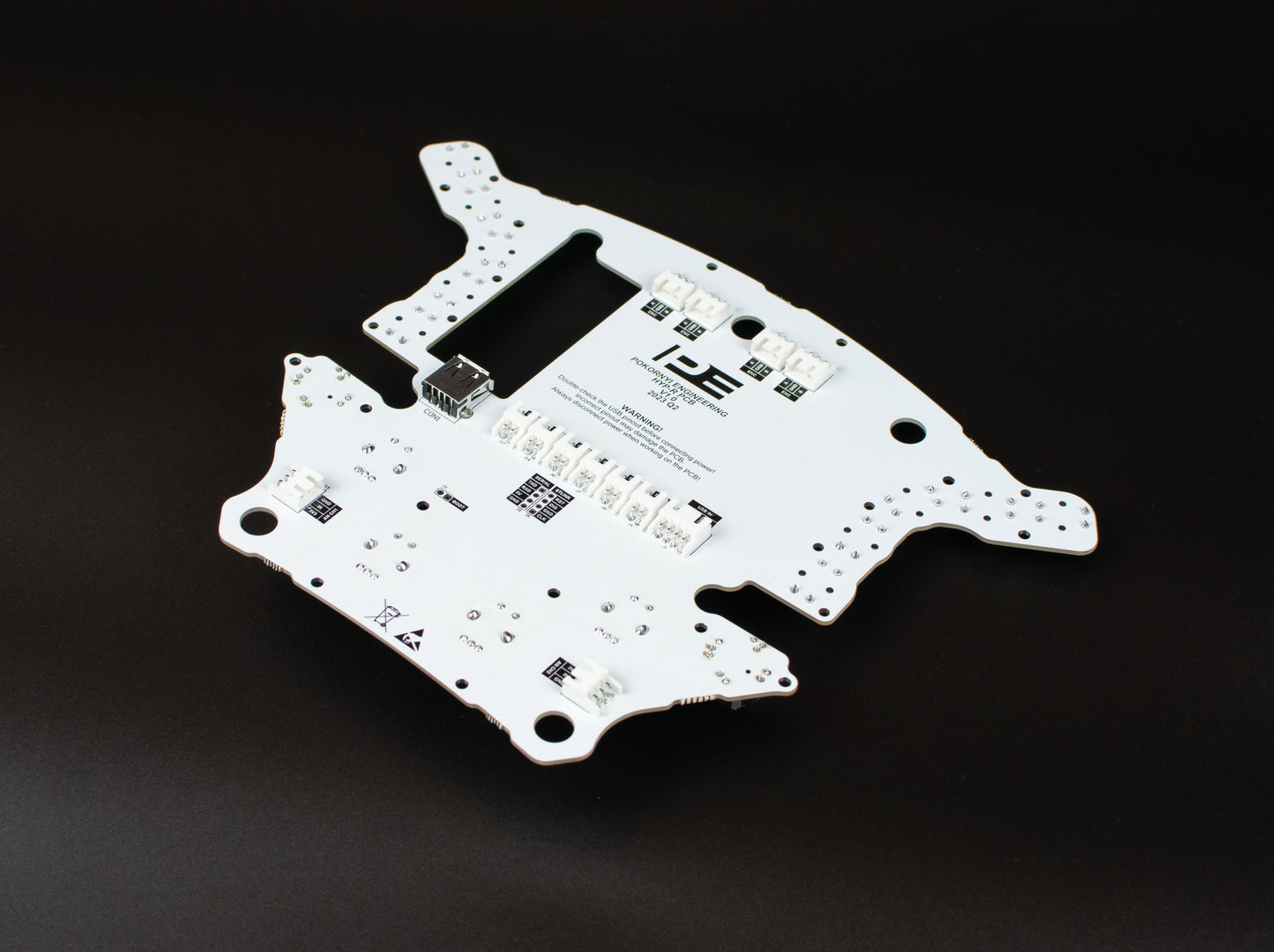 back of the hypercar steering wheel PCB with all the connectors soldered
