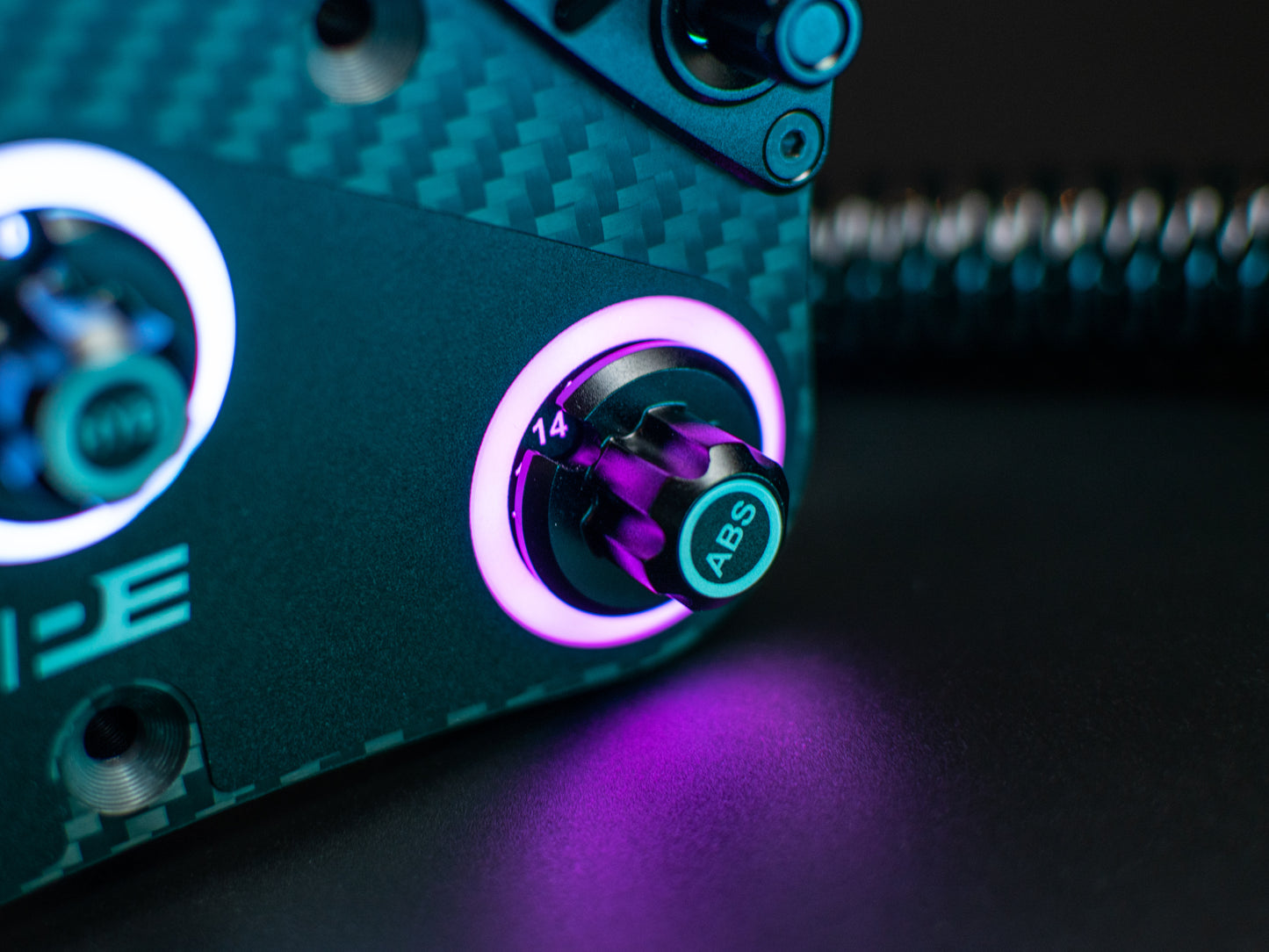 RGB backlight encoders on the RALLY Button Box for Sim Racing