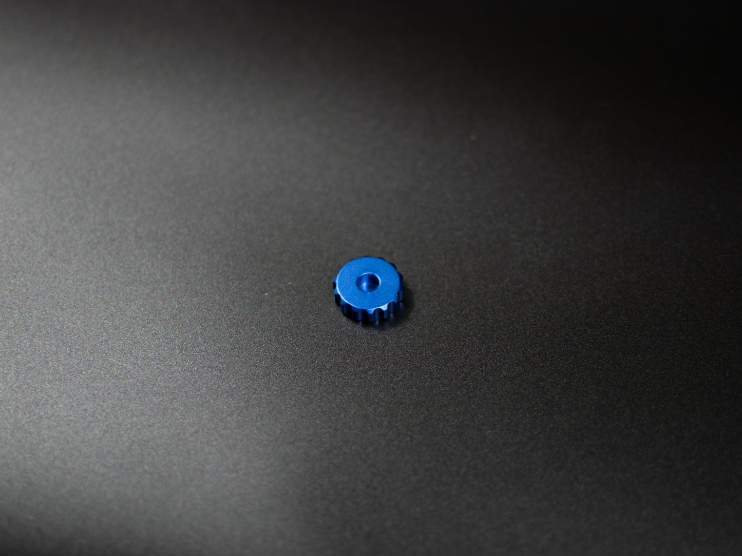 Blue aluminium rotary encoder knob