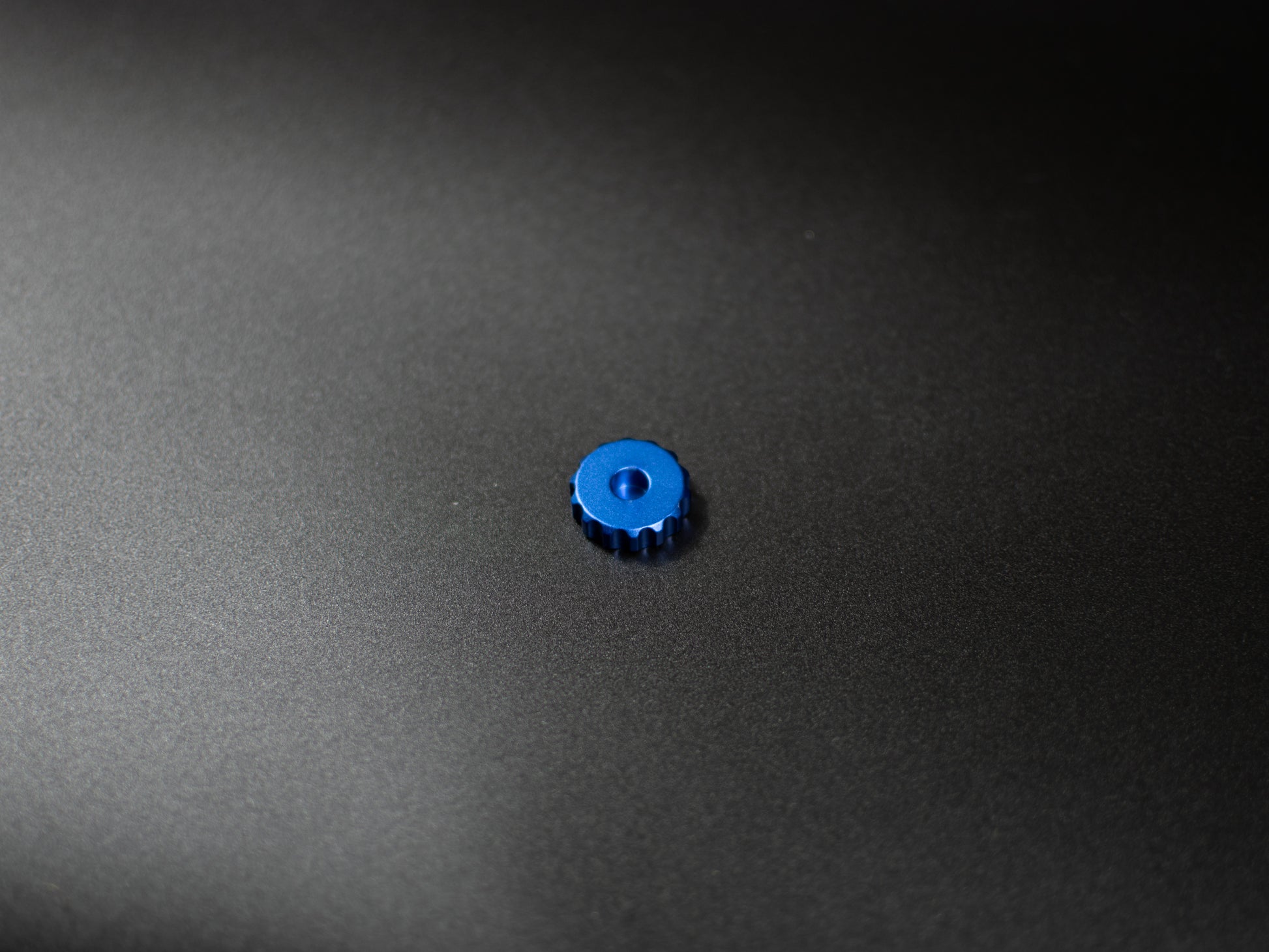 Blue aluminium rotary encoder knob