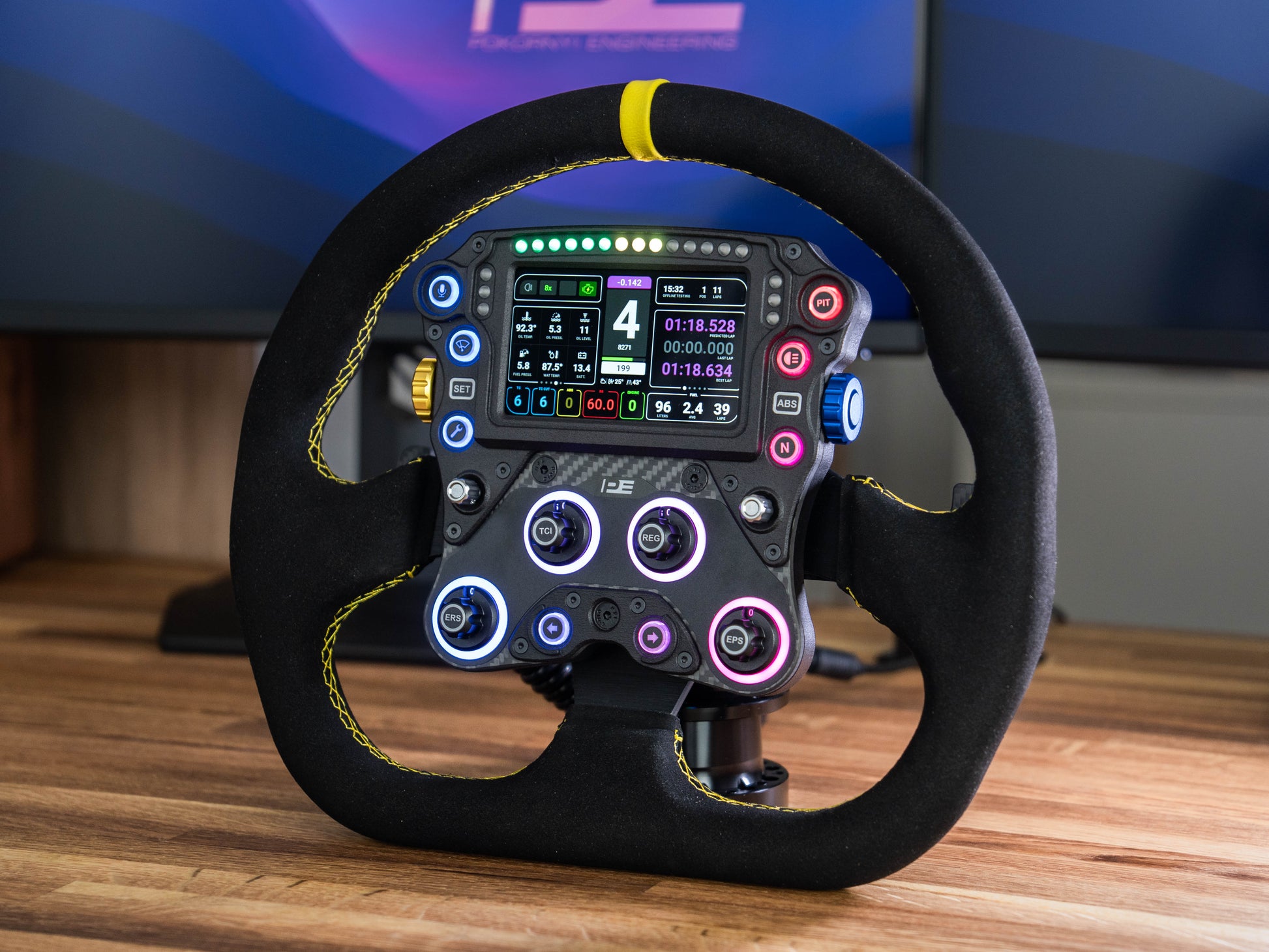 GTB Pro DIY sim racing button box with VoCore display
