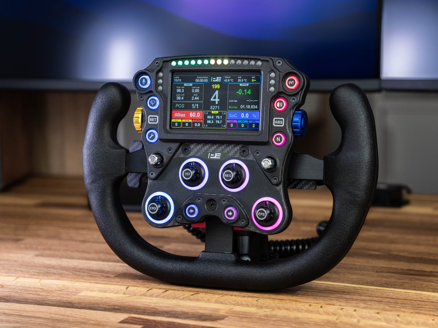 GTB Pro DIY sim racing button box on the a Turn Racing steering wheel