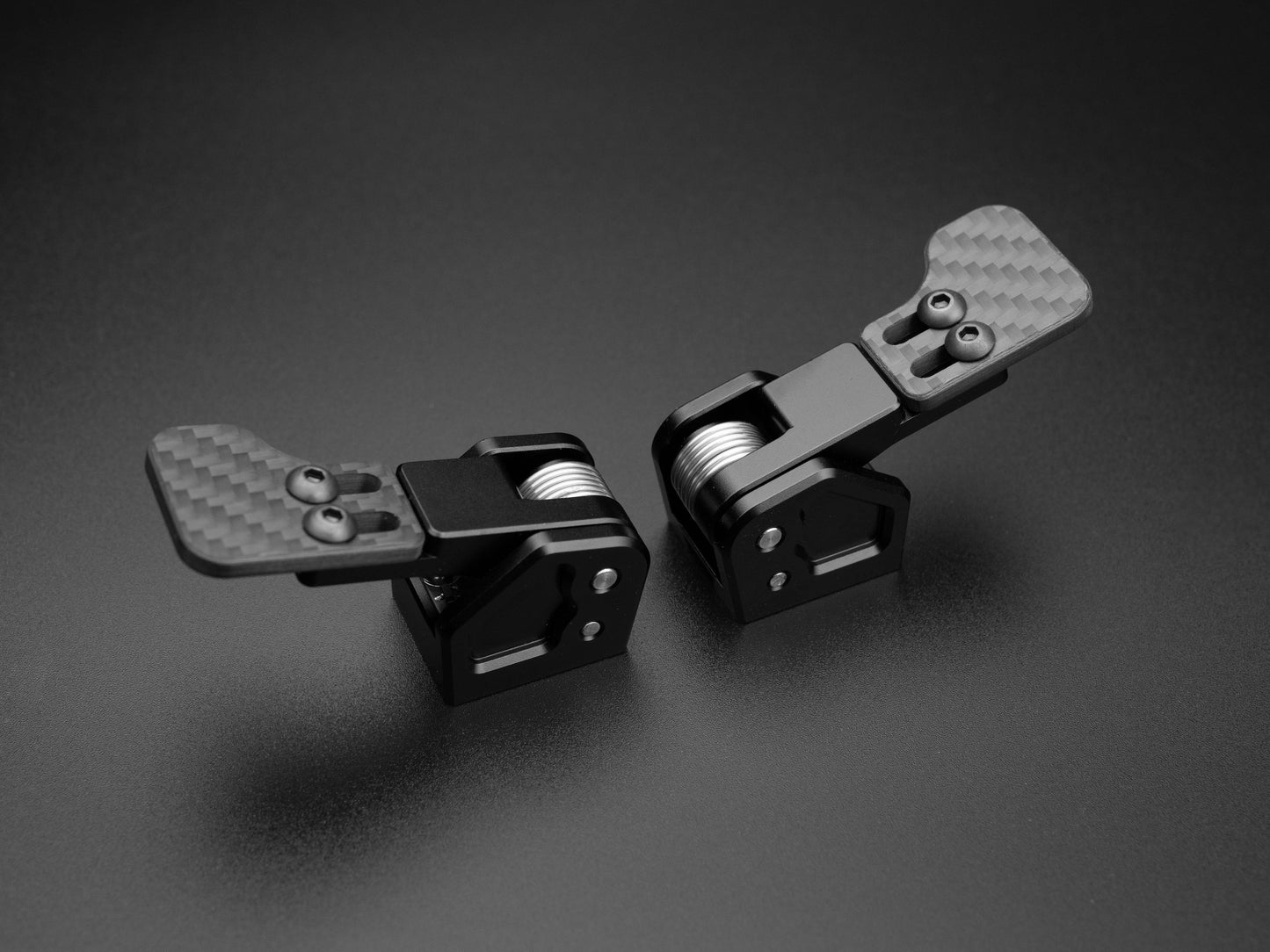 Aluminum hall-sensor dual-clutch paddles for DIY sim racing projects