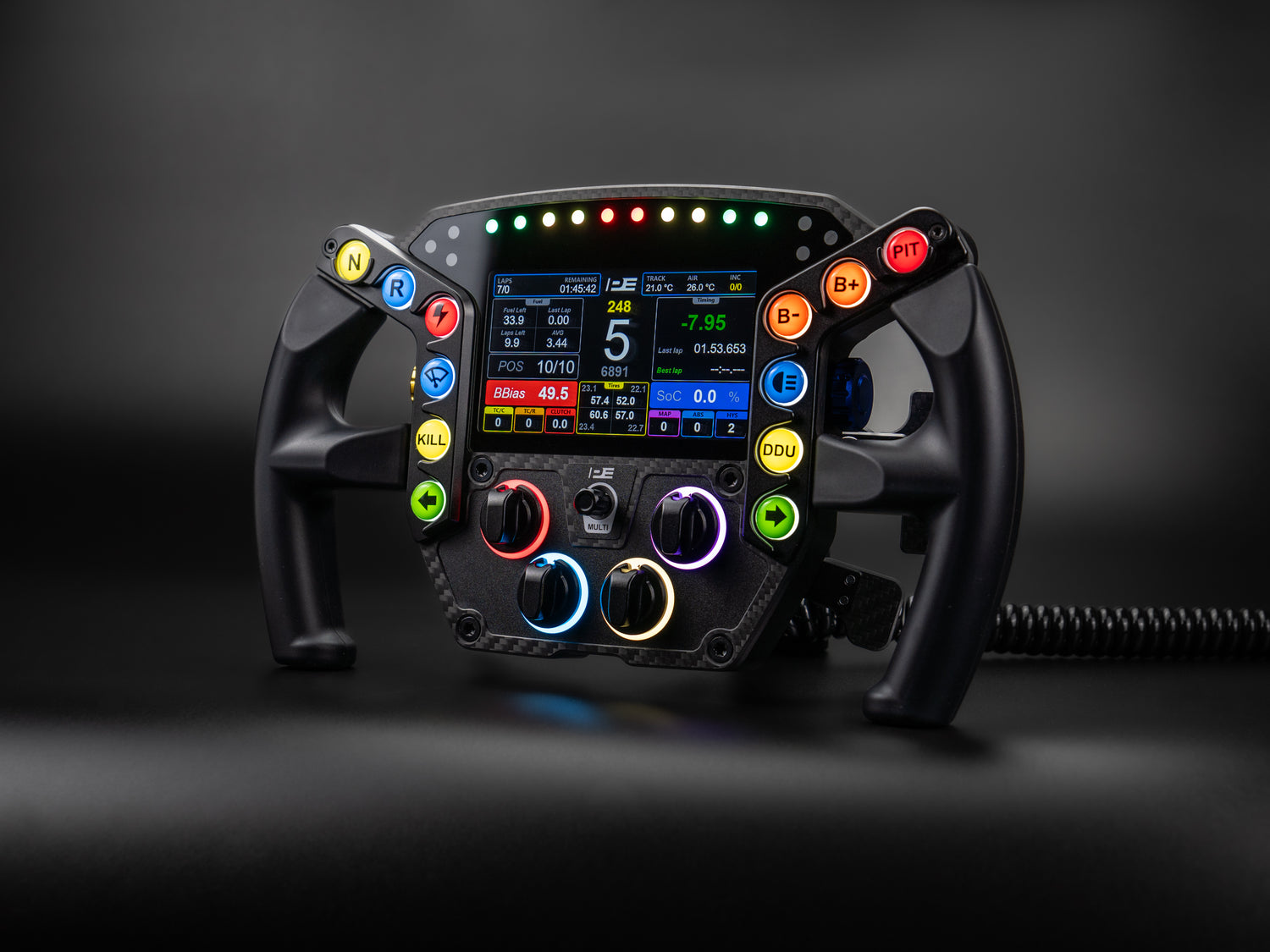 LMPH V2 Carbon fiber hypercar sim racing steering wheel with screen