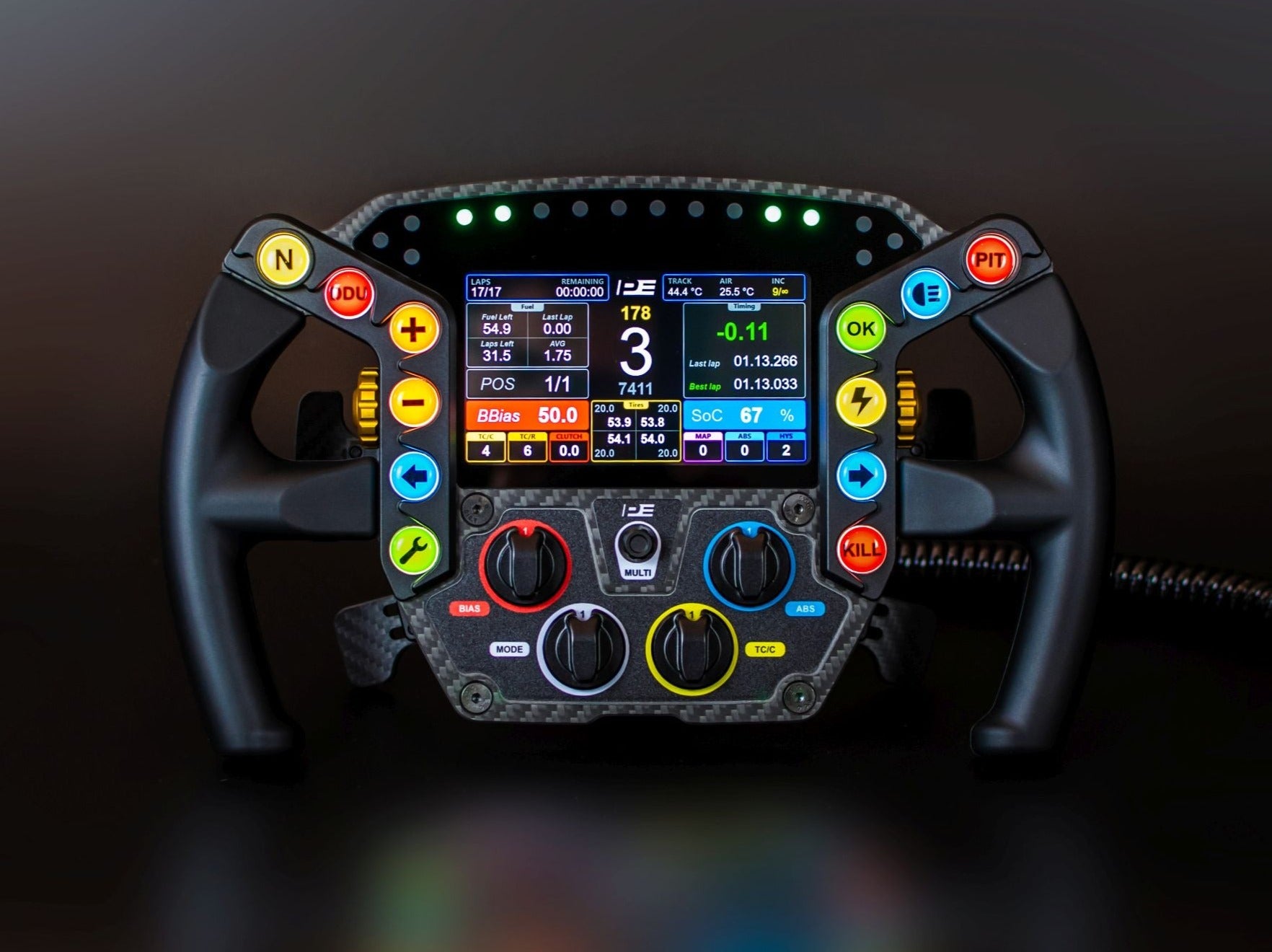 LMDH steering wheel replica front with display and backlight buttons