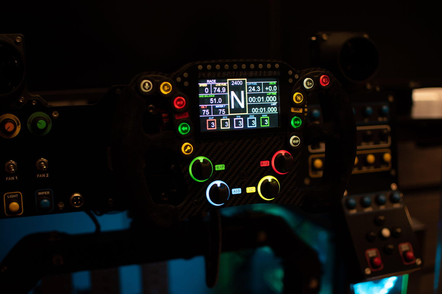 LMP PRO DIY steering wheel with illuminated LED buttons